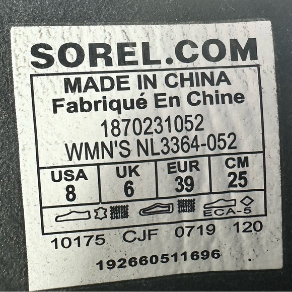 Sorel leather waterproof Joan of Arctic gray zip bootie ankle boot wedge 7.5 - Picture 13 of 13